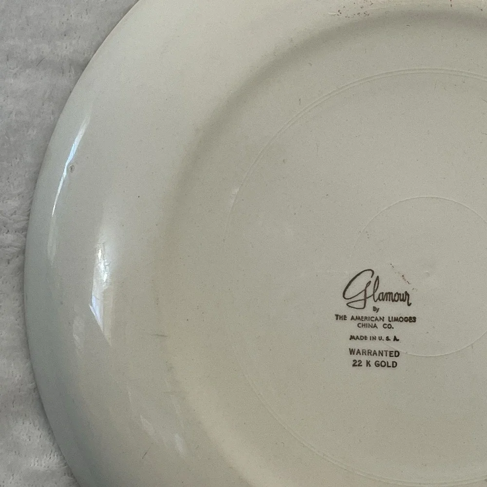Glamour American Limoges Plate Daughters Of America Holy Bible 22K Gold Trim USA